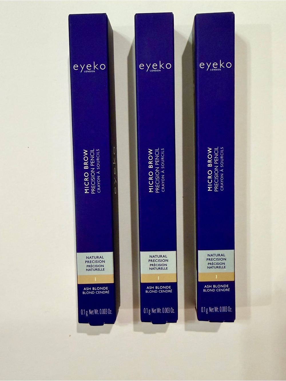 Eyeko Micro Brow Precision Pencil – Shade 1 Ash Blonde - 3 New in Box